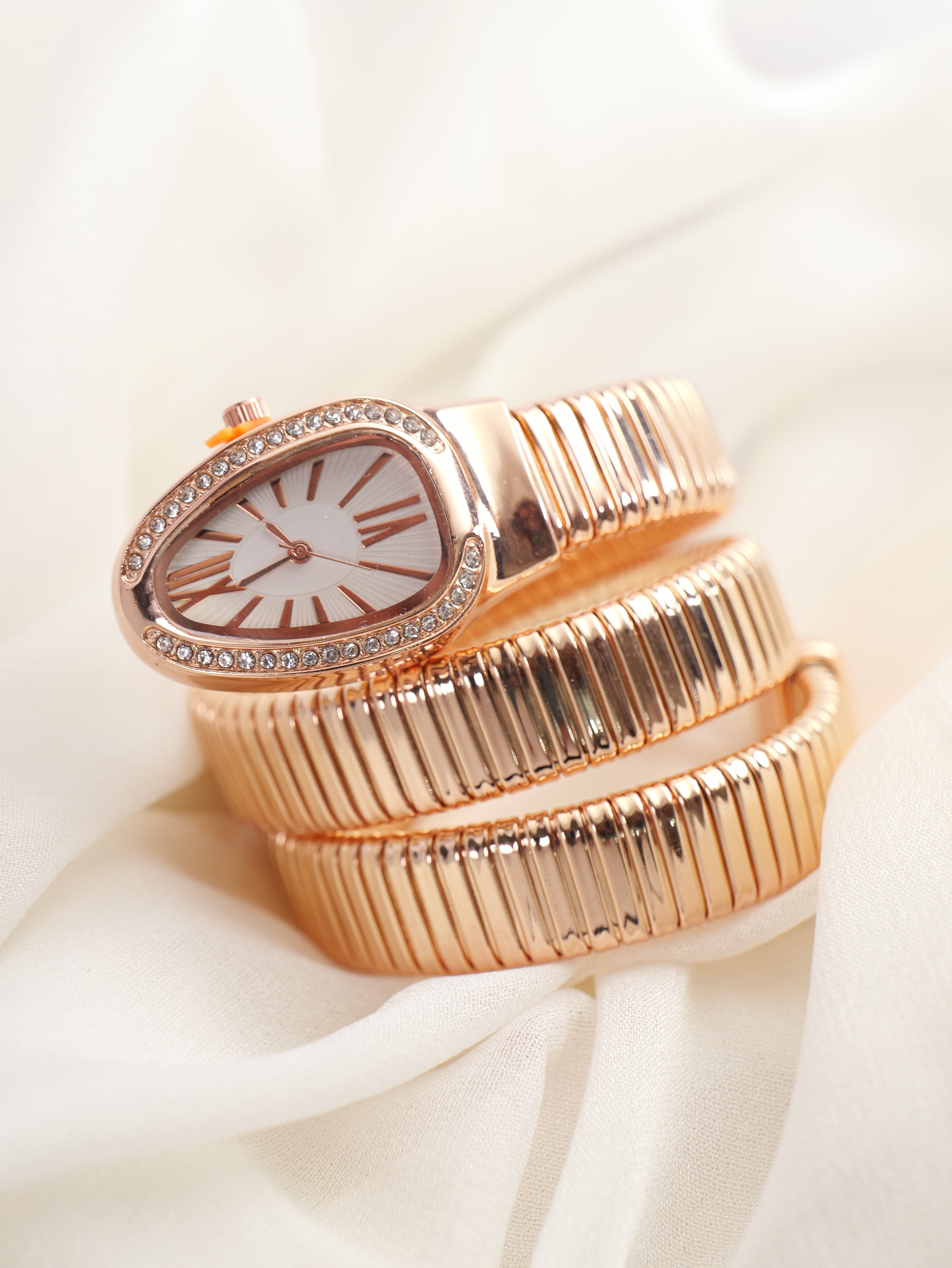 Serpentine Coil Watch Bracelet