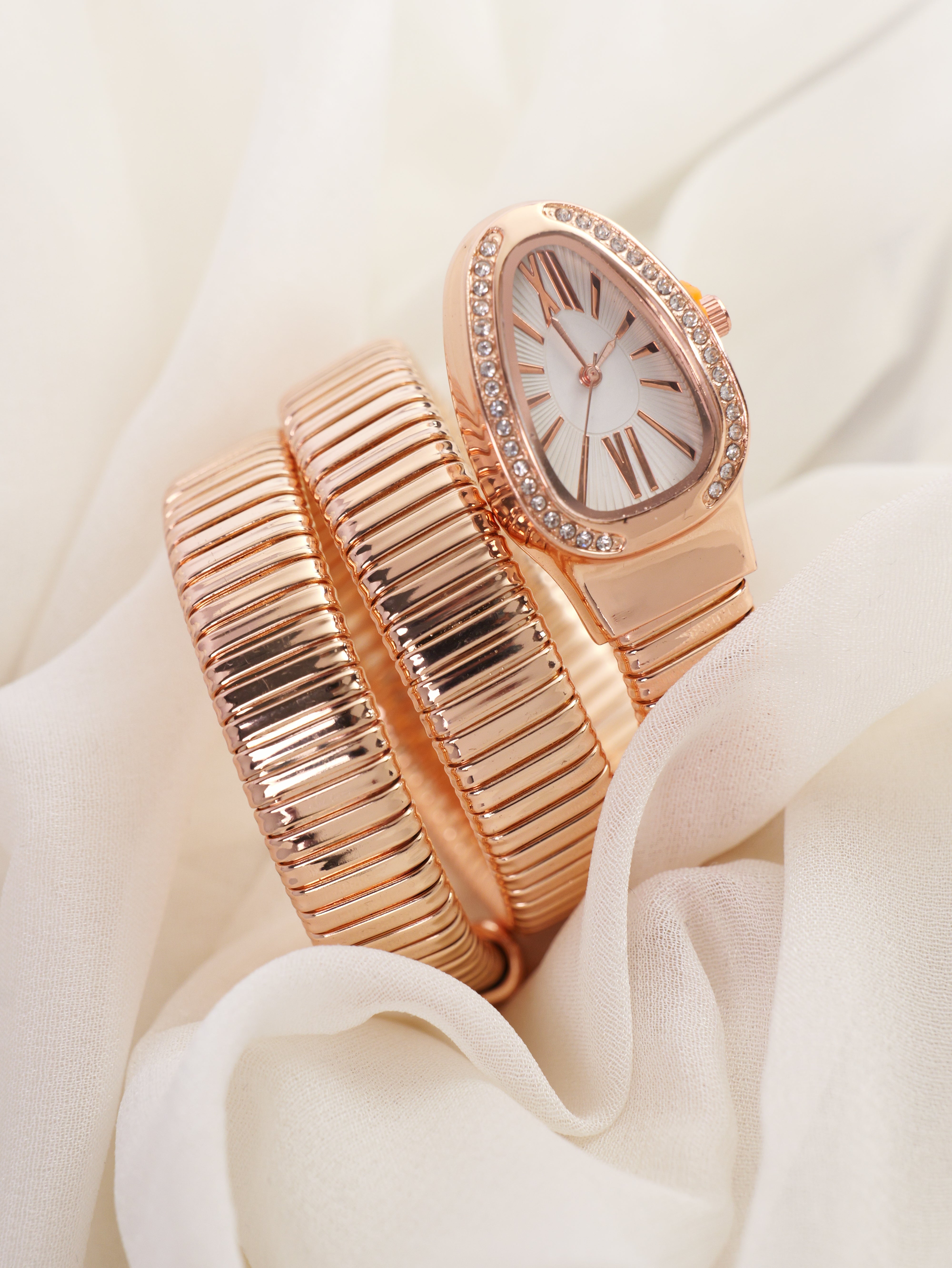 Serpentine Coil Watch Bracelet