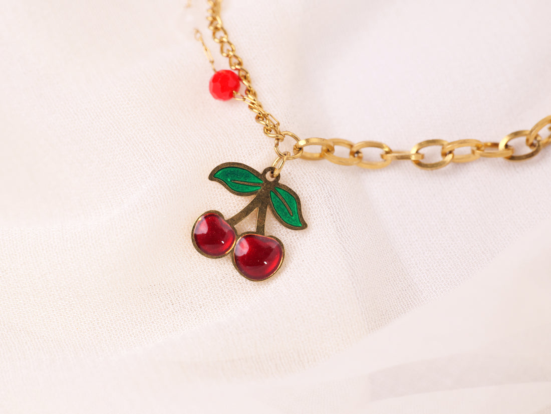 Cherry Charm Gold Bracelet