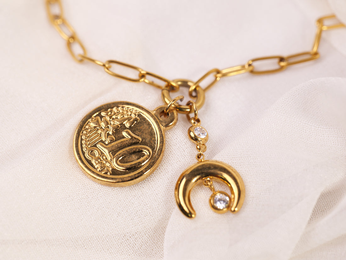 Gold Coin Charm Bracelet