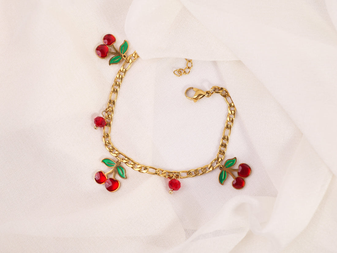 Cherry Charm Chain Bracelet