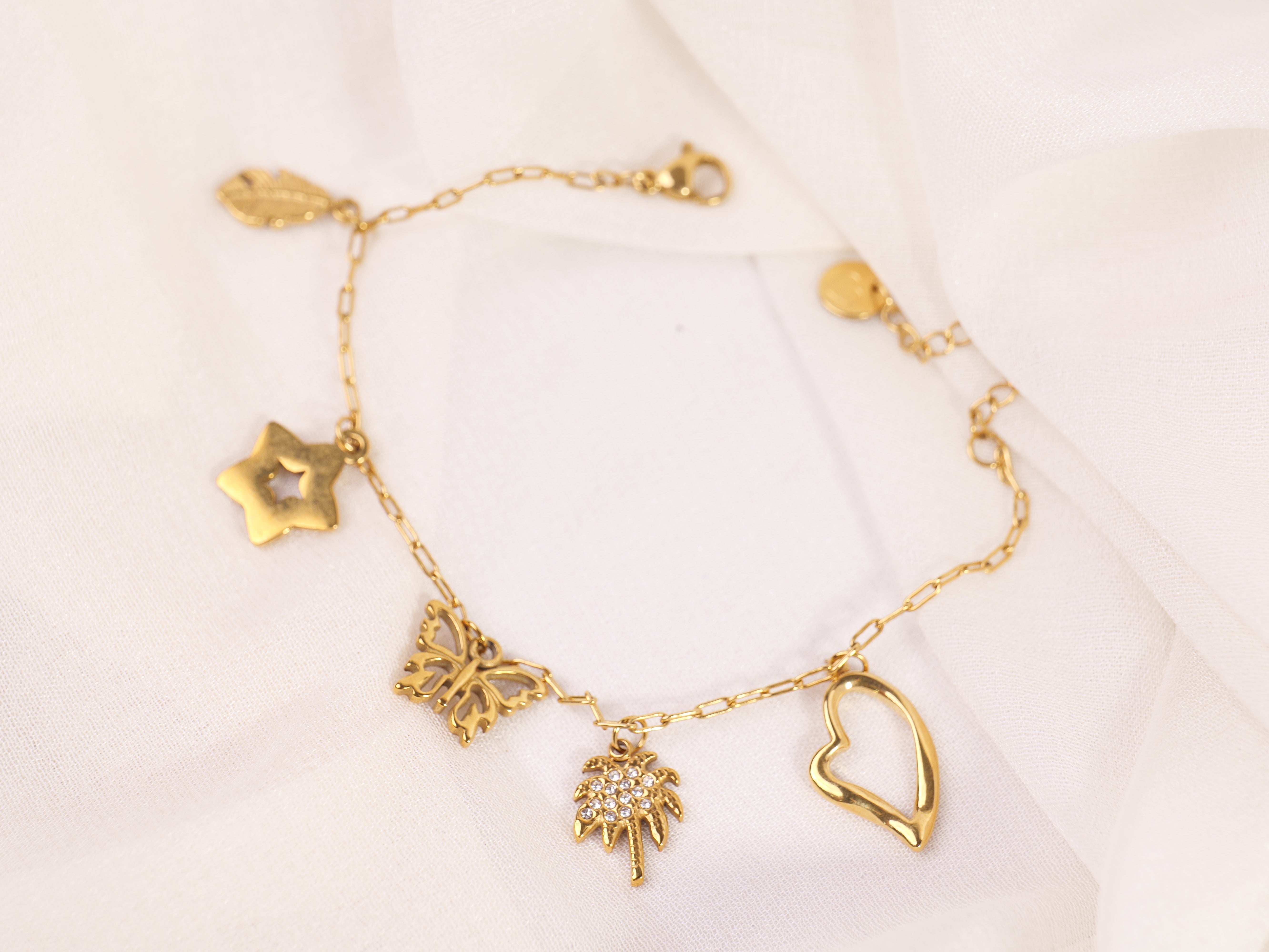 Golden Charm Chain Bracelet