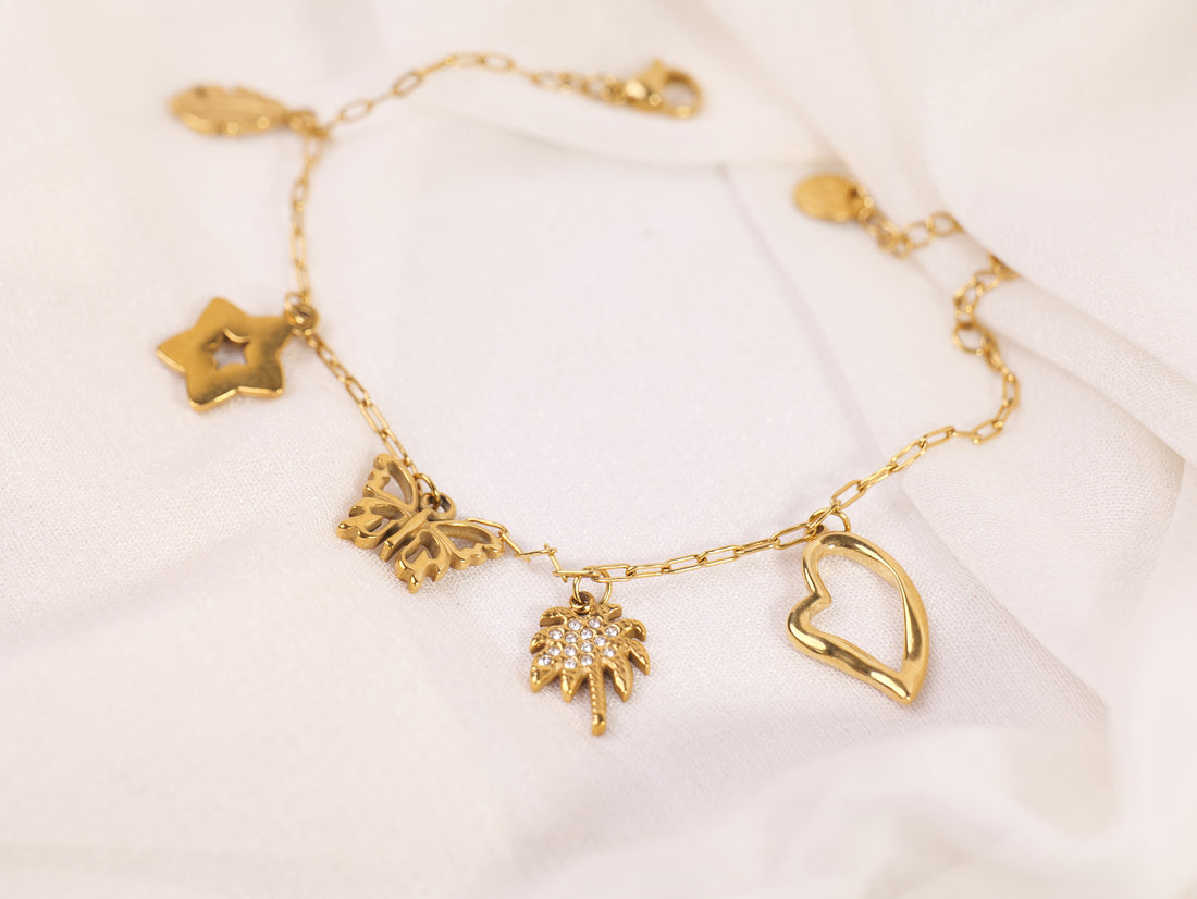 Golden Charm Chain Bracelet