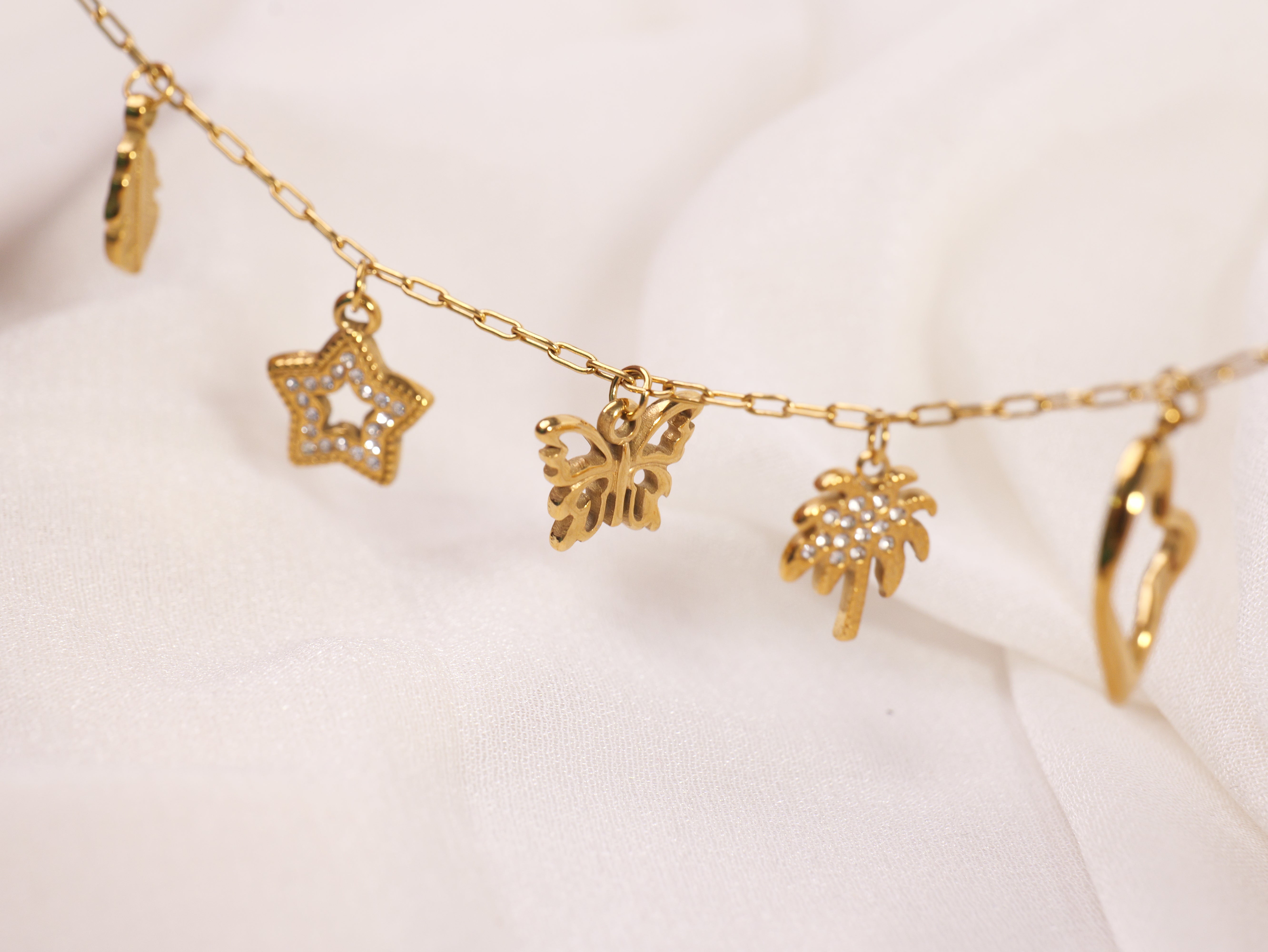 Golden Charm Chain Bracelet