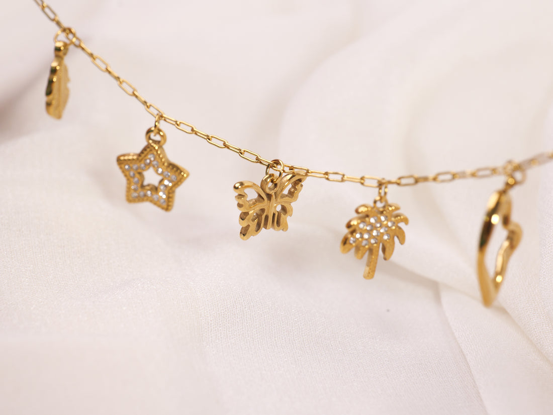 Golden Charm Chain Bracelet
