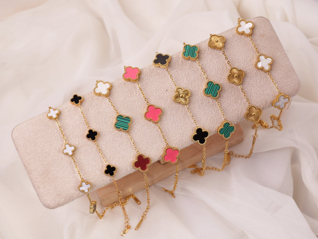 Multicolor Clover Charm Bracelet