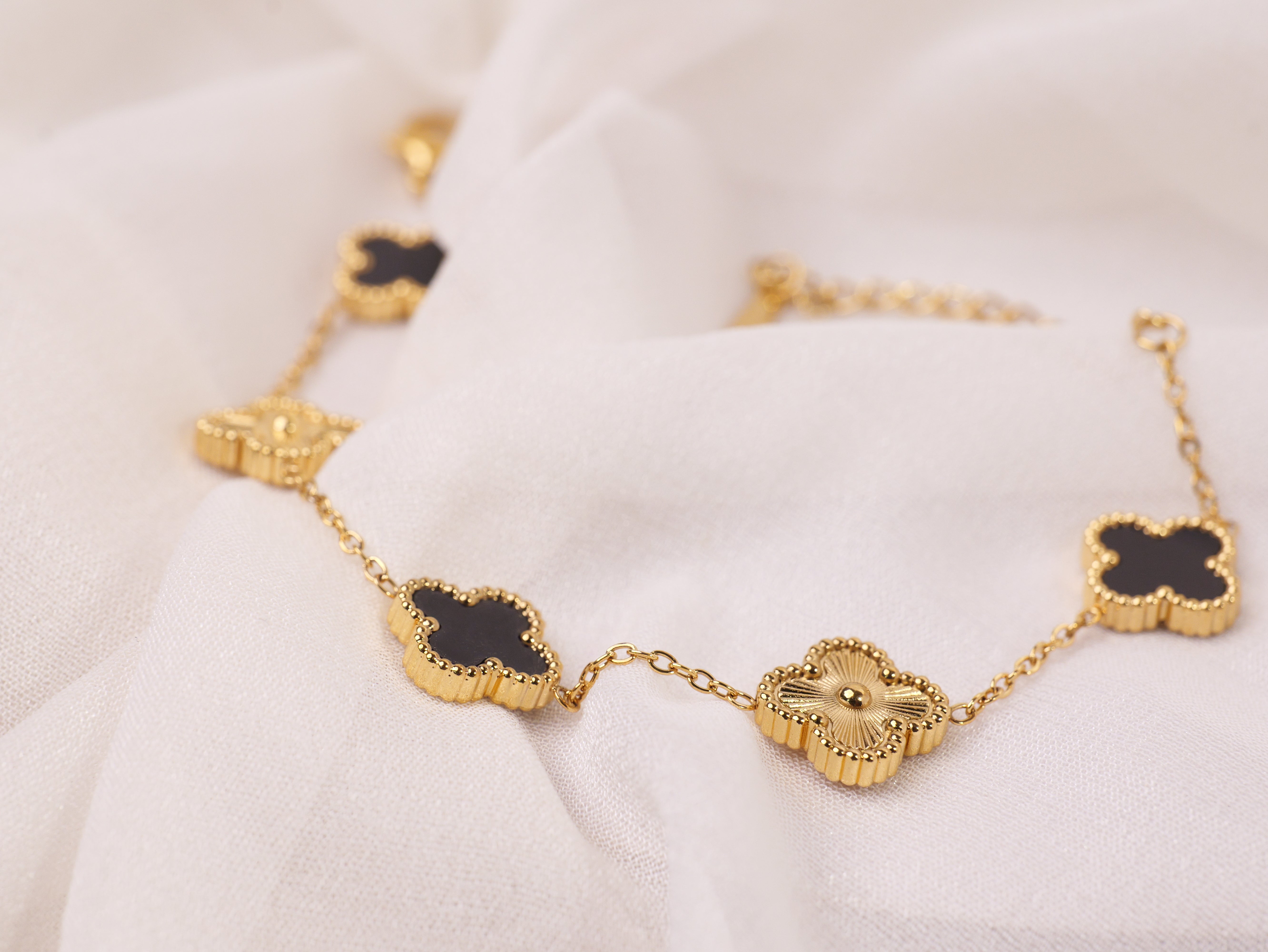 Nair Clover Dual Tone Bracelet | Gold & Silver Plated Adjustable Bracelet for Women & Girls | Elegant Daily & Occasion Wear Jewelry