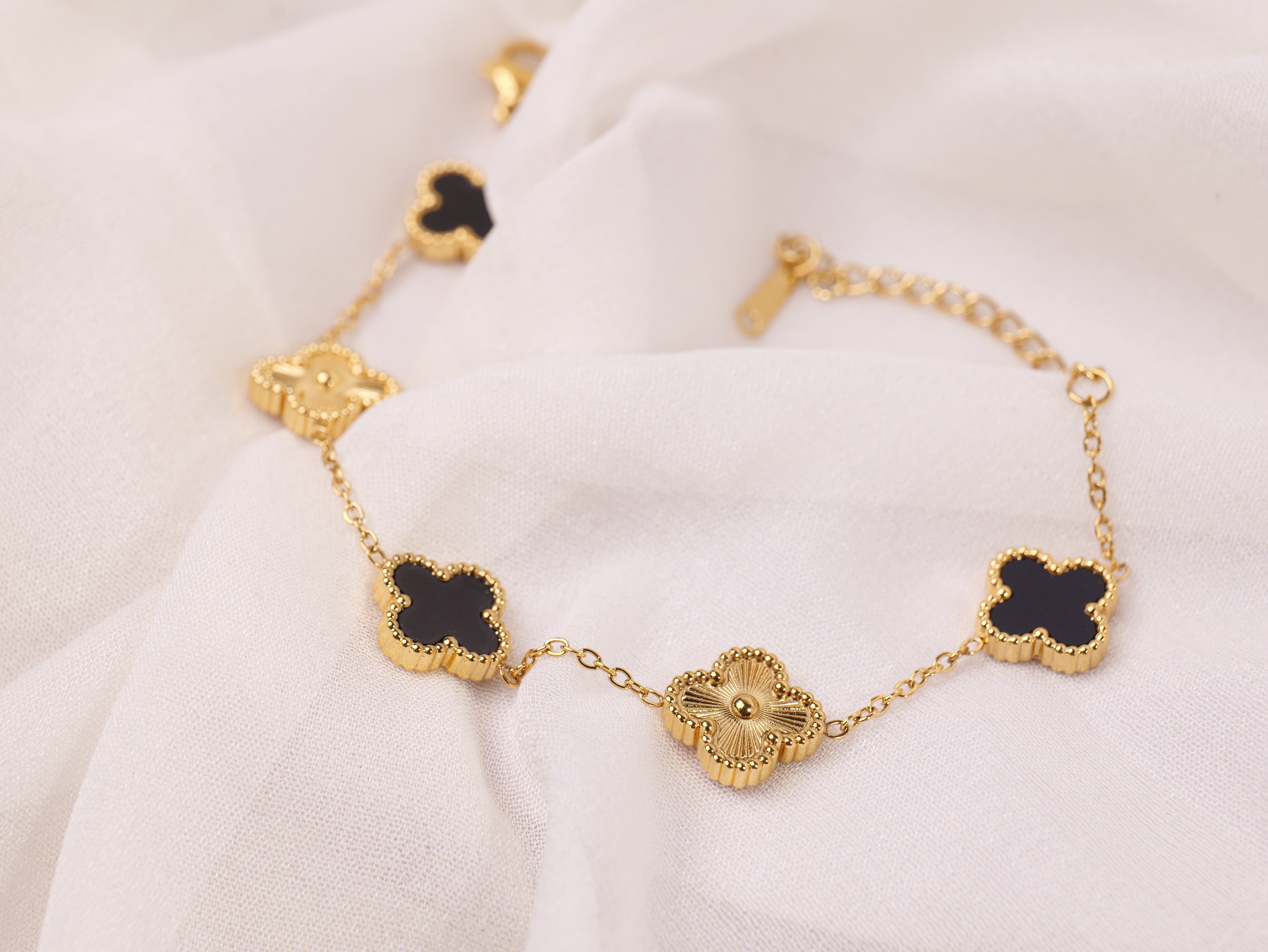 Nair Clover Dual Tone Bracelet | Gold & Silver Plated Adjustable Bracelet for Women & Girls | Elegant Daily & Occasion Wear Jewelry