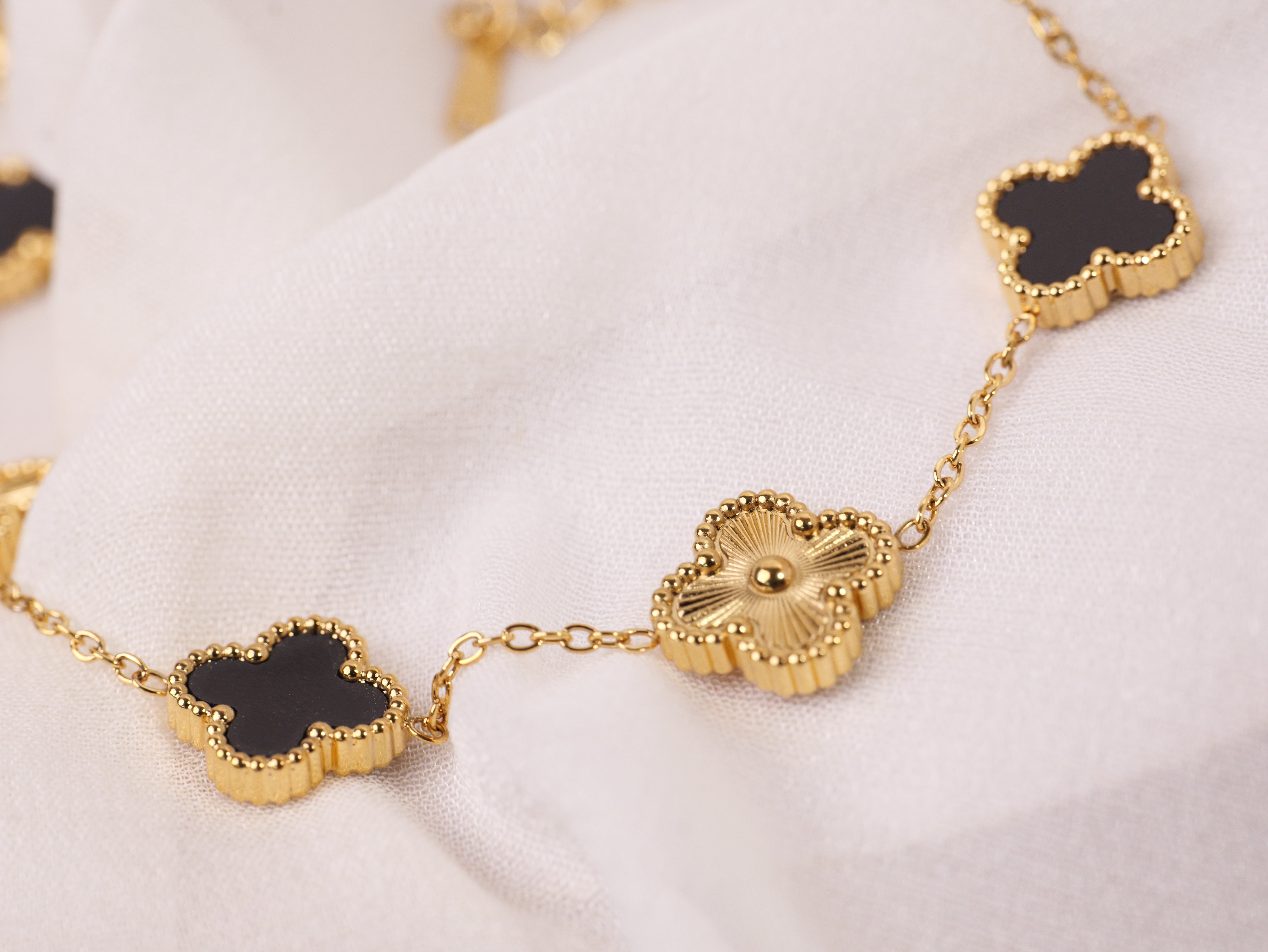 Nair Clover Dual Tone Bracelet | Gold & Silver Plated Adjustable Bracelet for Women & Girls | Elegant Daily & Occasion Wear Jewelry