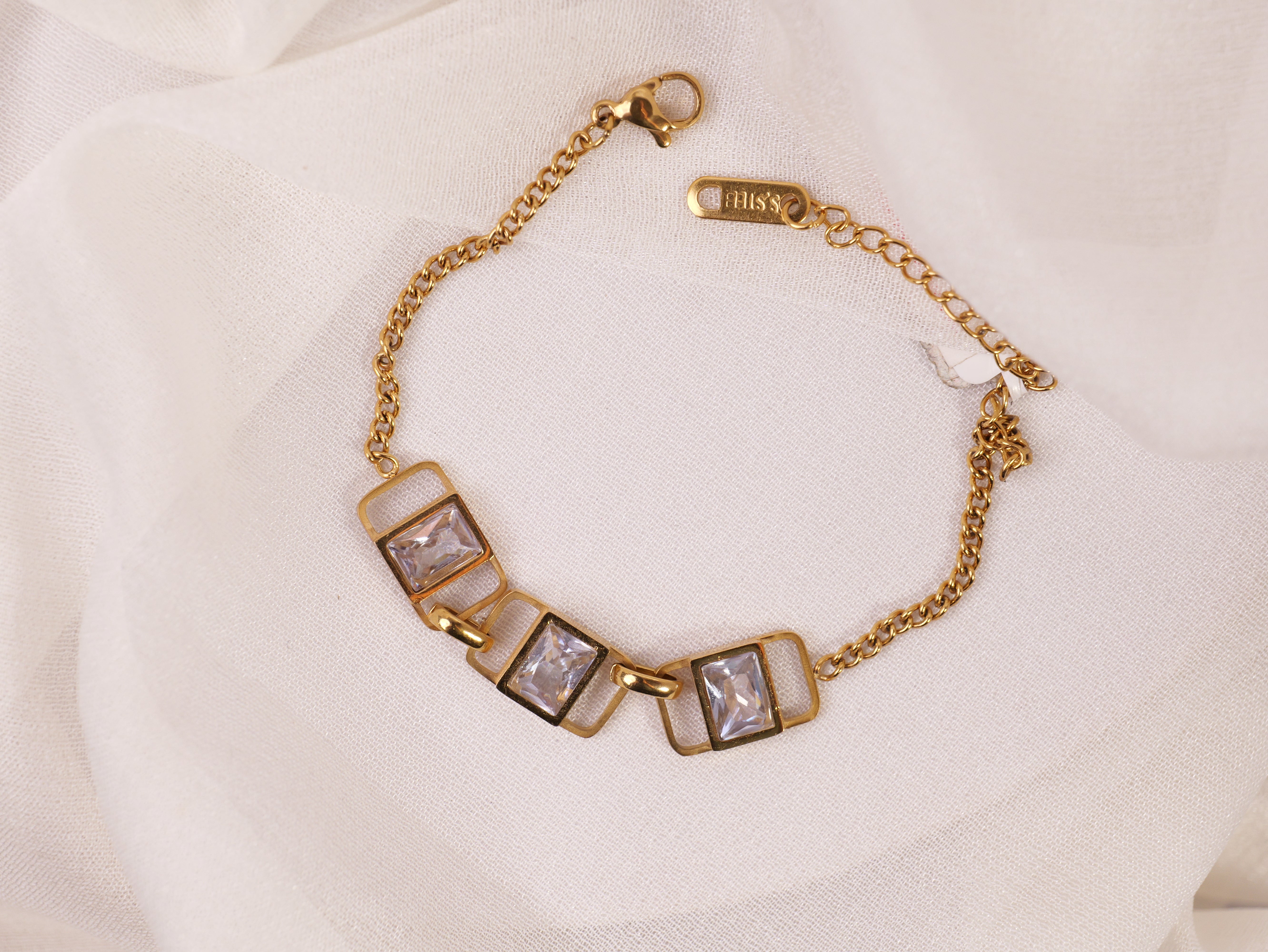 Gold Geometric Crystal Bracelet