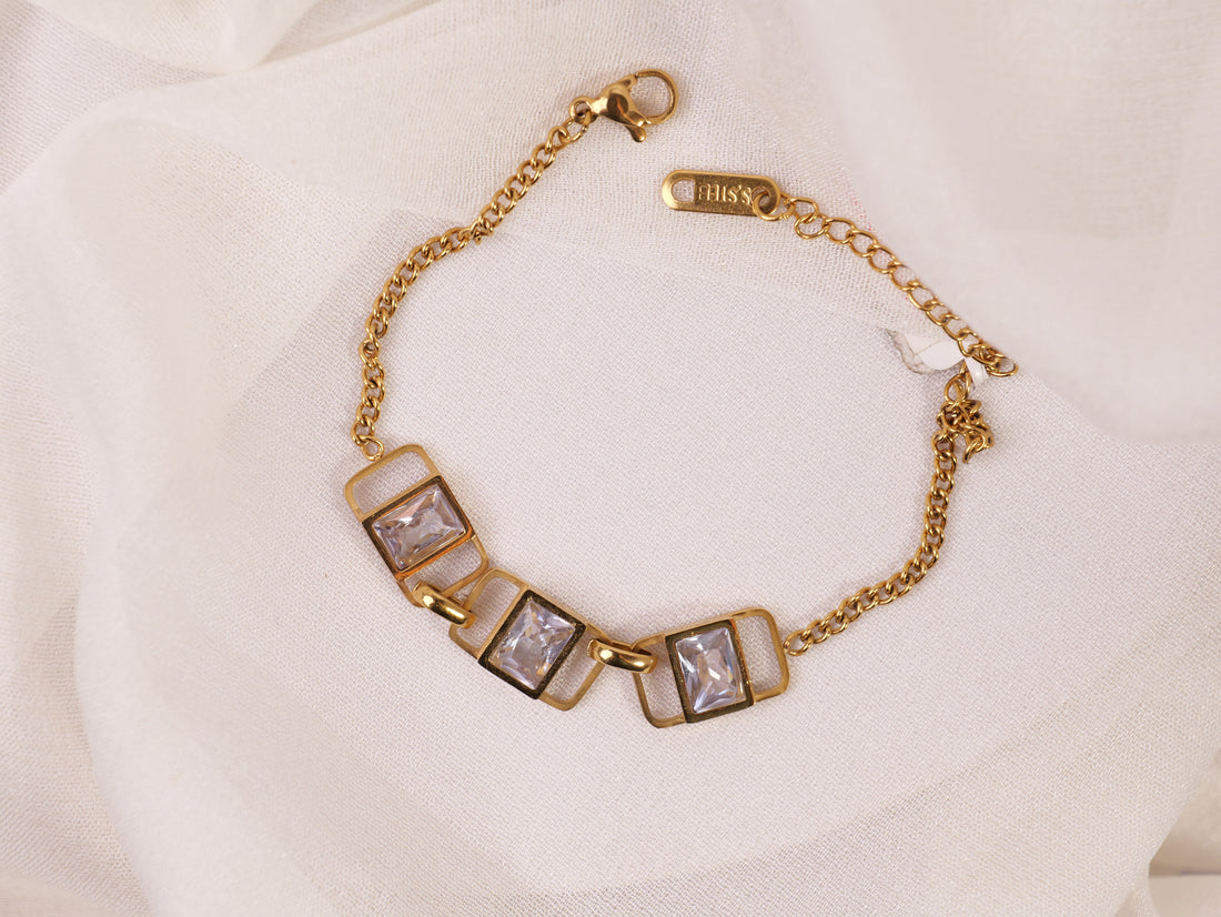 Gold Geometric Crystal Bracelet