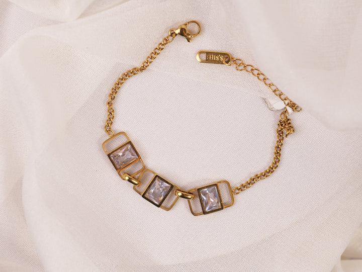 Gold Geometric Crystal Bracelet