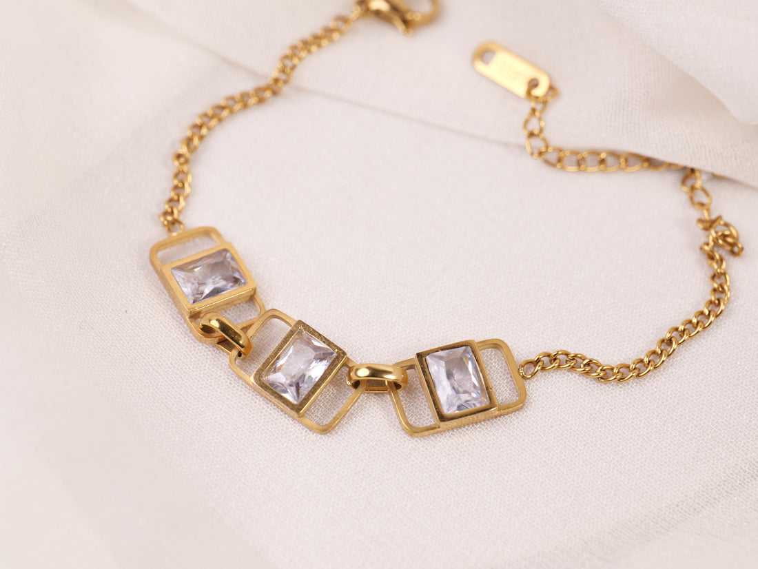 Gold Geometric Crystal Bracelet