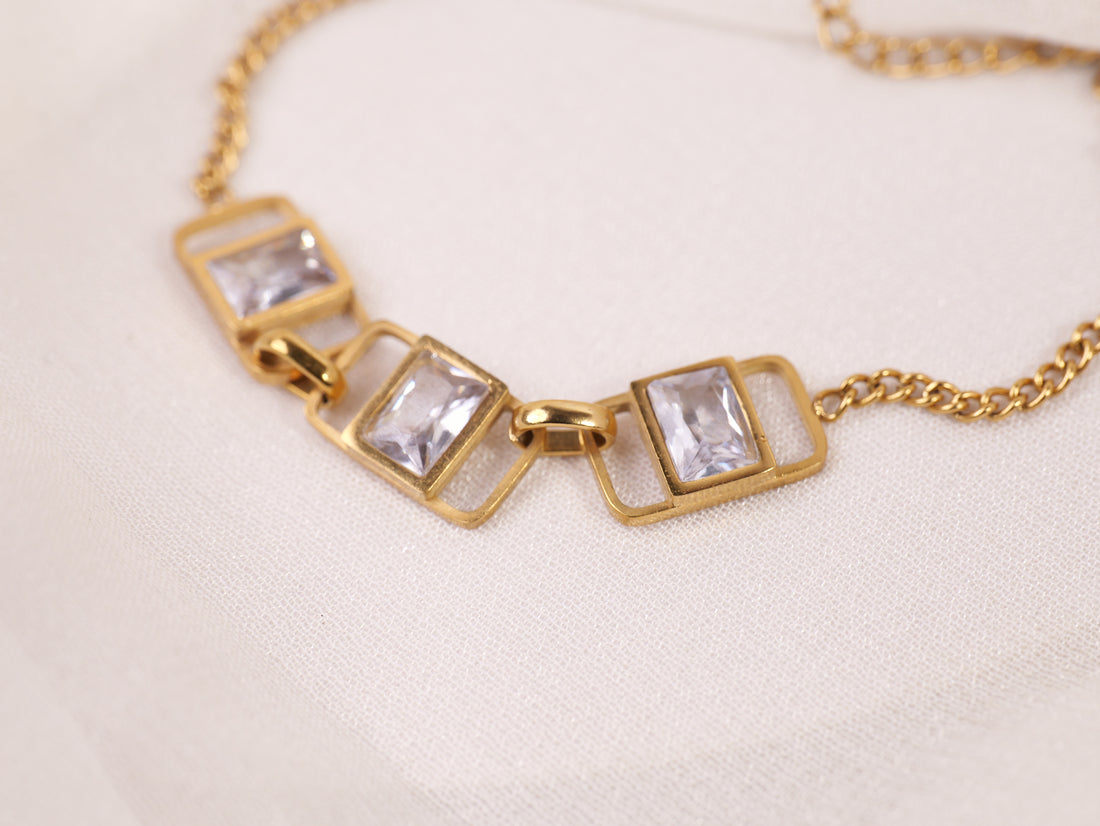 Gold Geometric Crystal Bracelet