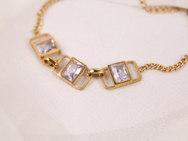 Gold Geometric Crystal Bracelet