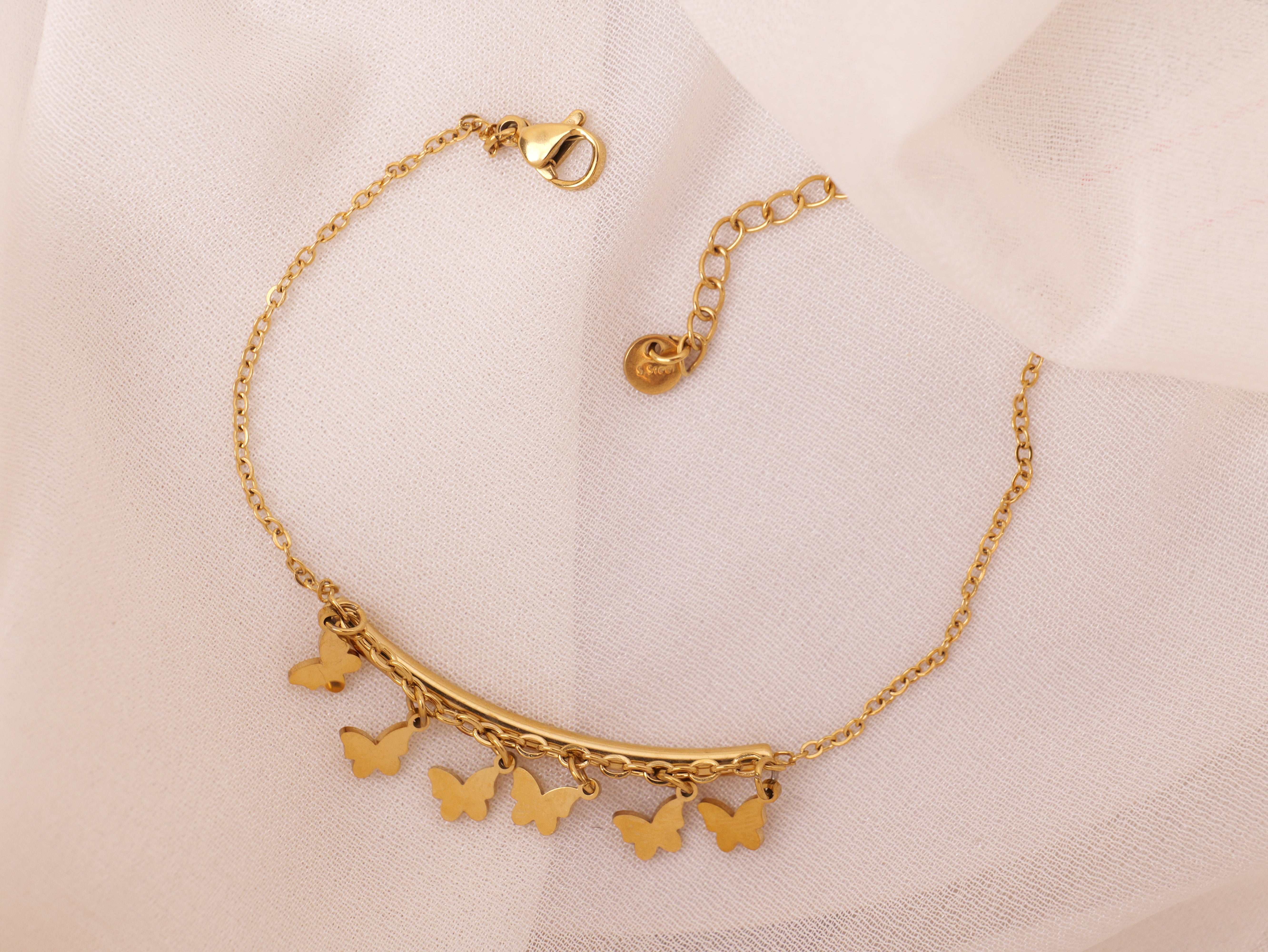 Golden Butterfly Charm Bracelet
