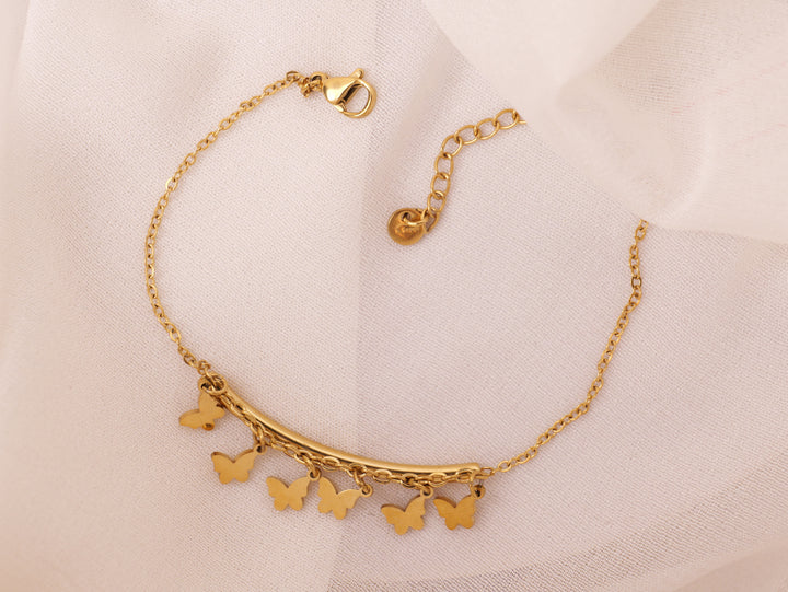 Golden Butterfly Charm Bracelet