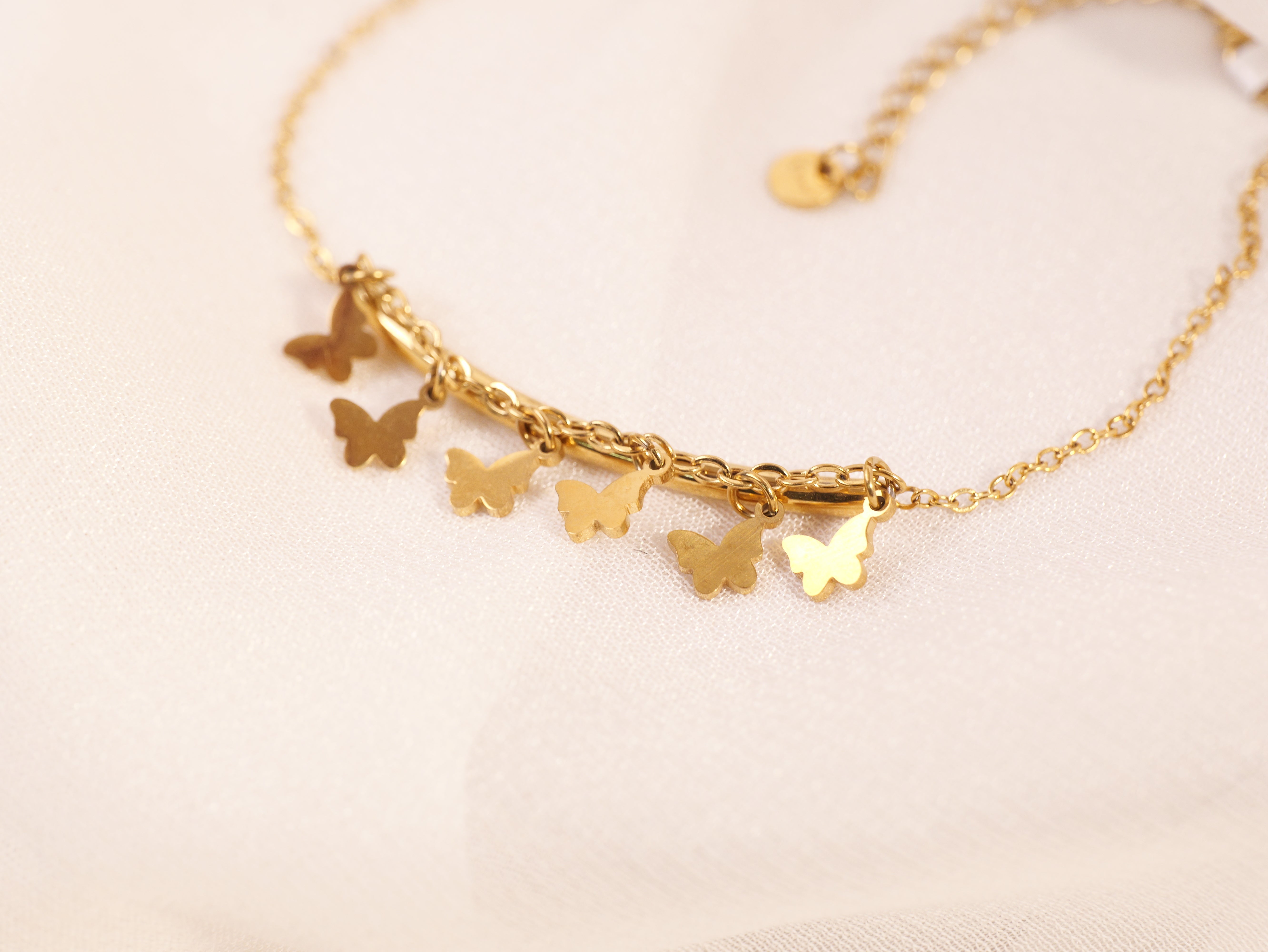 Golden Butterfly Charm Bracelet