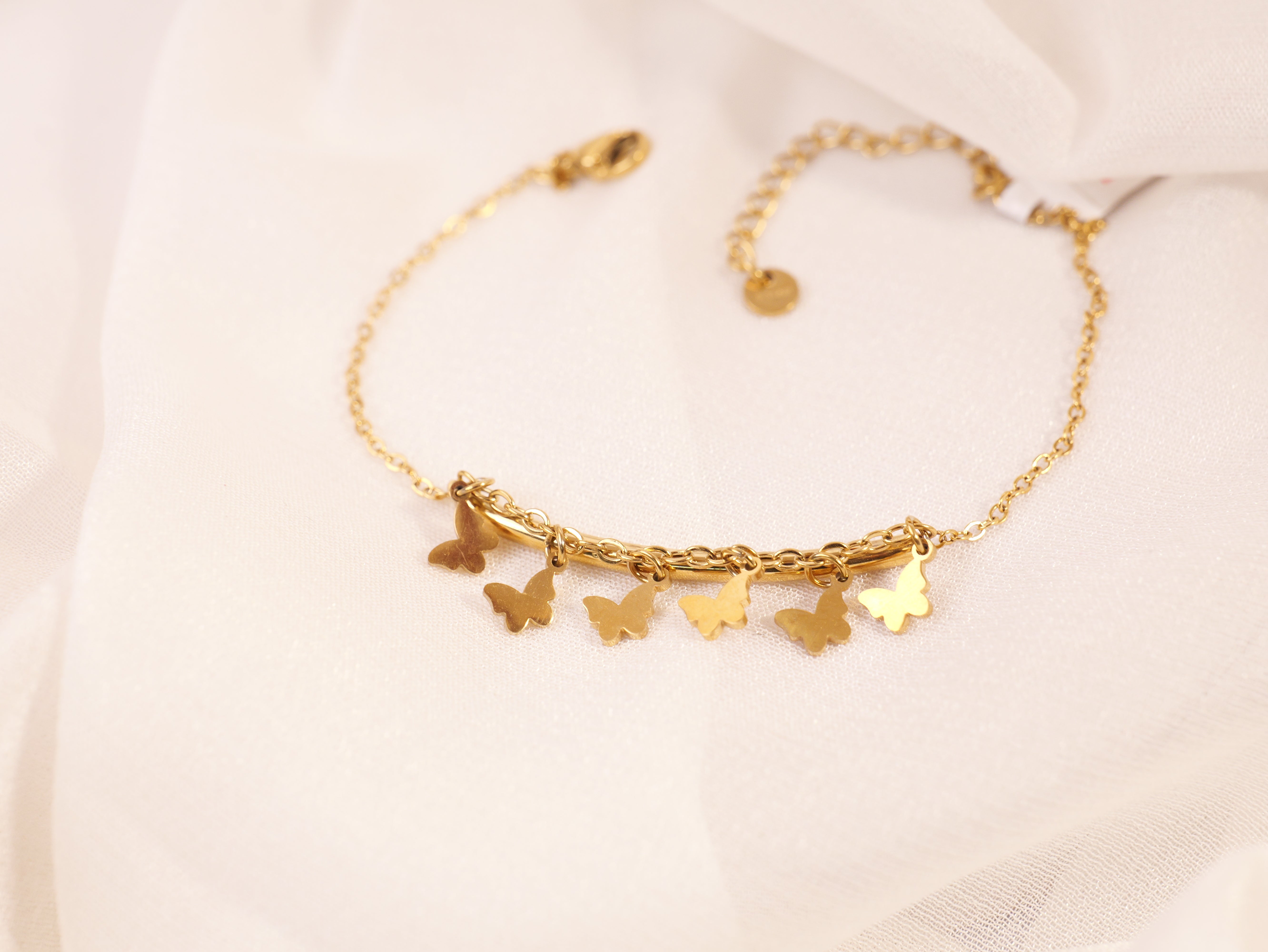 Golden Butterfly Charm Bracelet