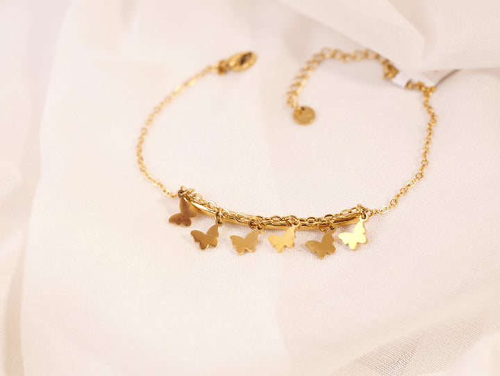 Golden Butterfly Charm Bracelet