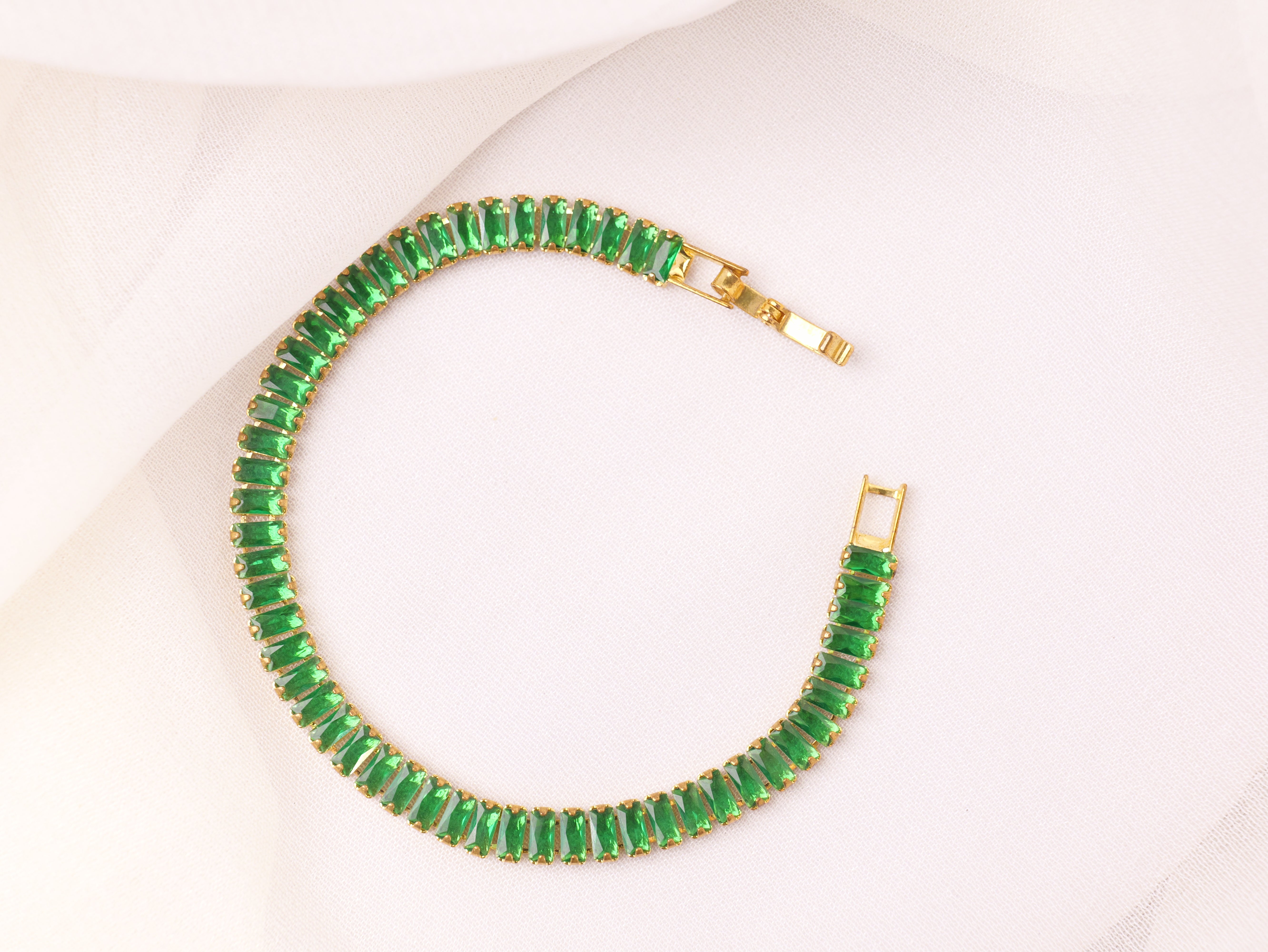 Emerald Green Tennis Bracelet