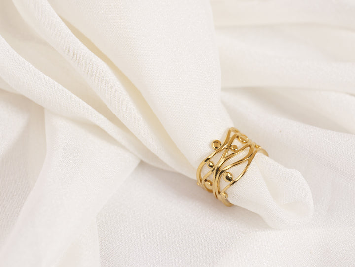 Gold Abstract Wrap Ring