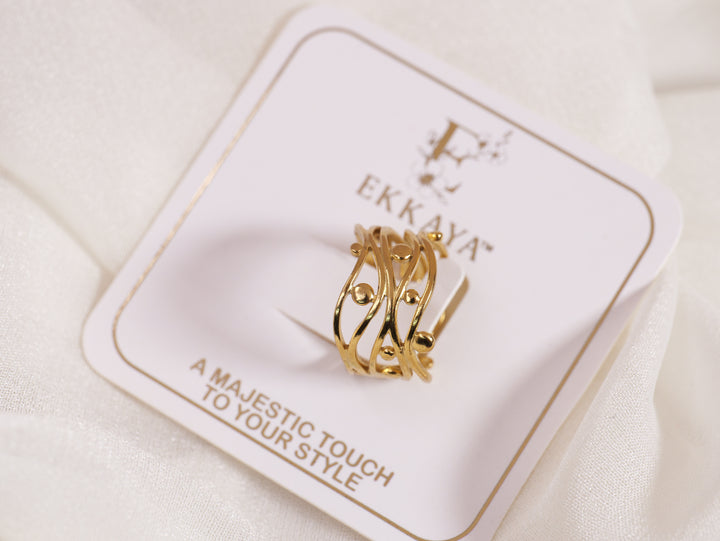 Gold Abstract Wrap Ring