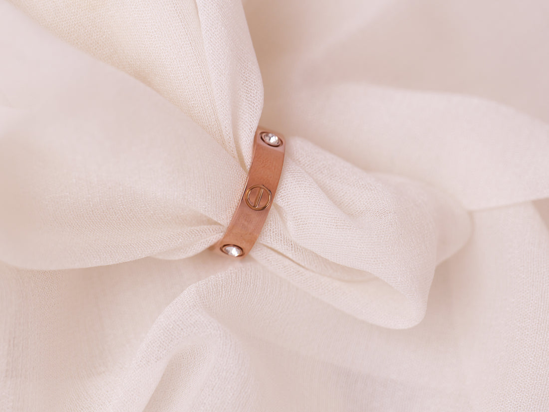 Classic Band Ring with Crystal Detailing