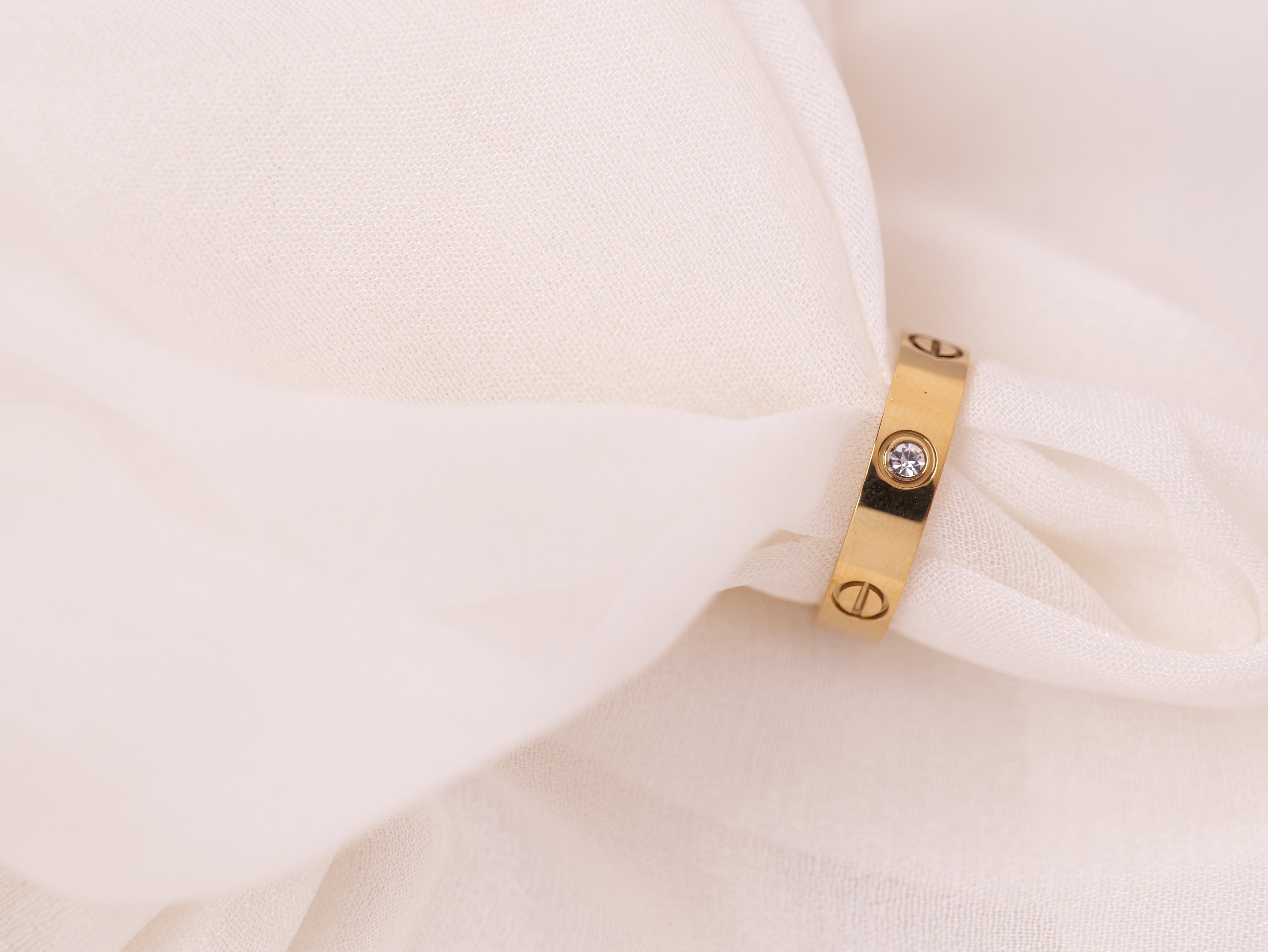 Classic Band Ring with Crystal Detailing