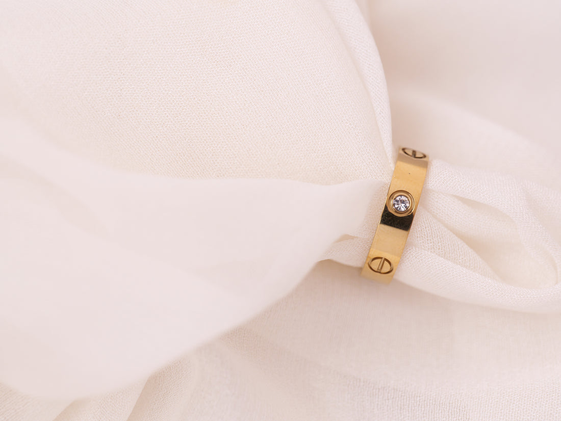 Classic Band Ring with Crystal Detailing