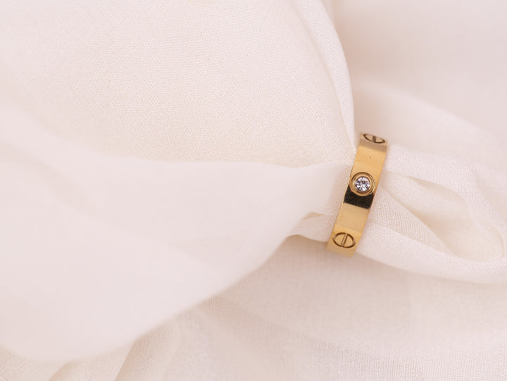 Classic Band Ring with Crystal Detailing