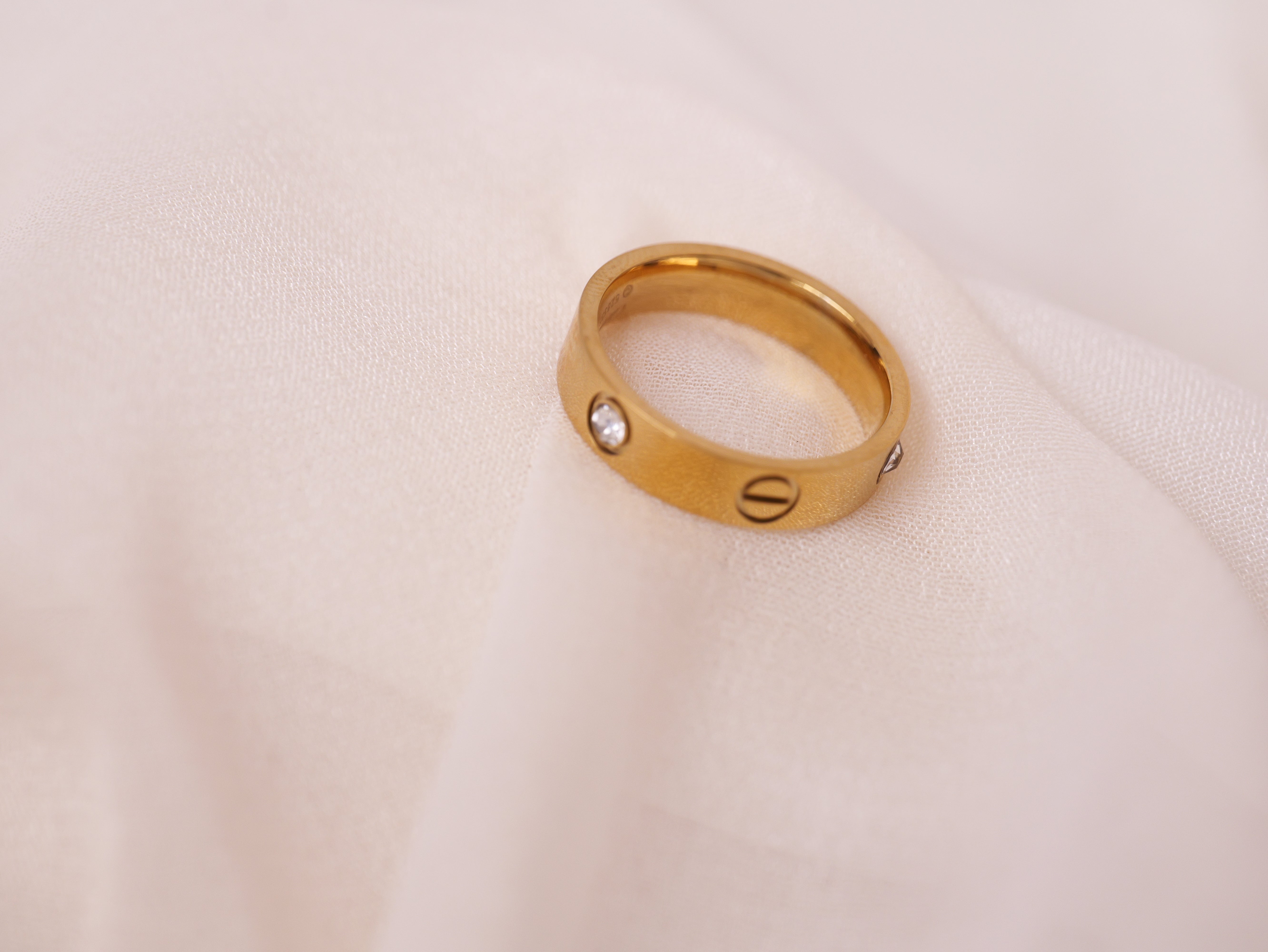 Classic Band Ring with Crystal Detailing