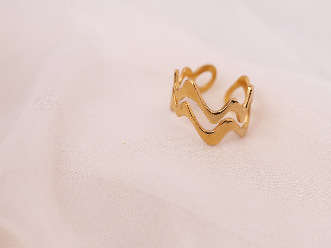 Wave Pattern Adjustable Ring