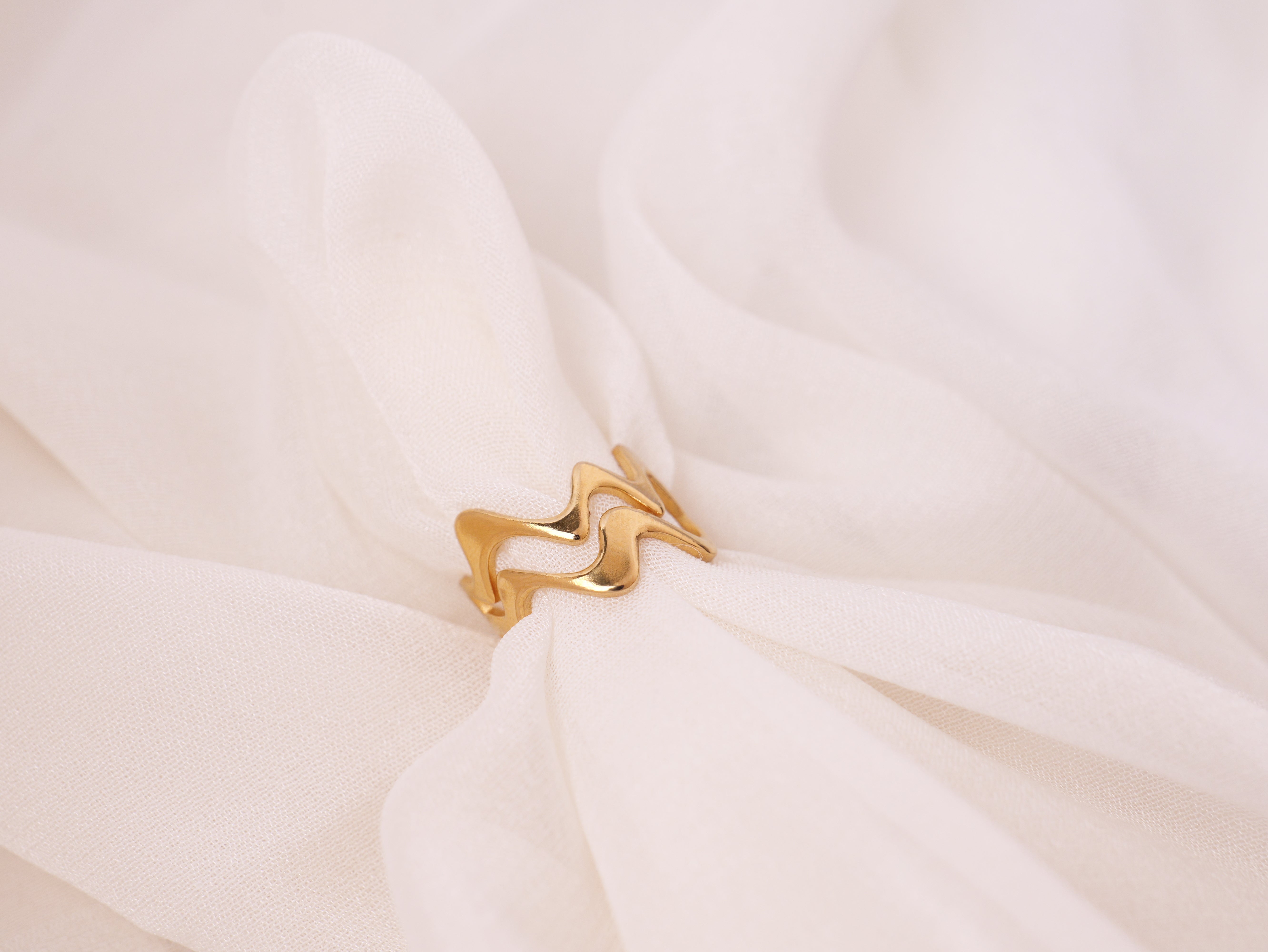 Wave Pattern Adjustable Ring