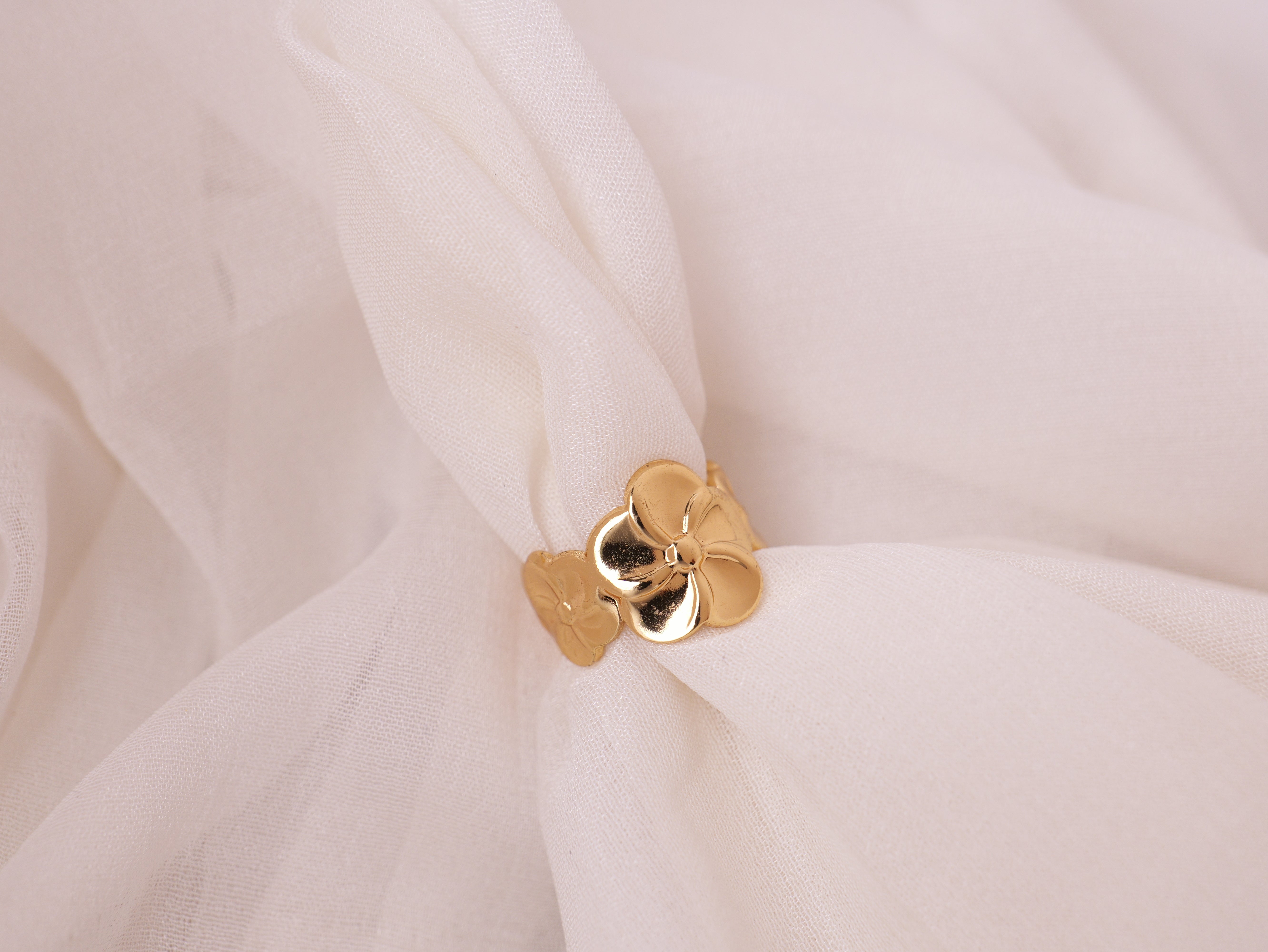 Golden Bloom Statement Ring