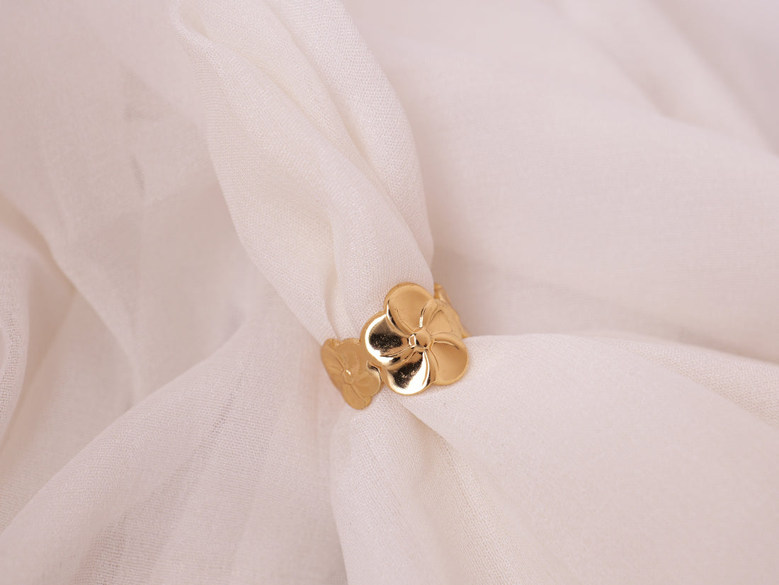Golden Bloom Statement Ring
