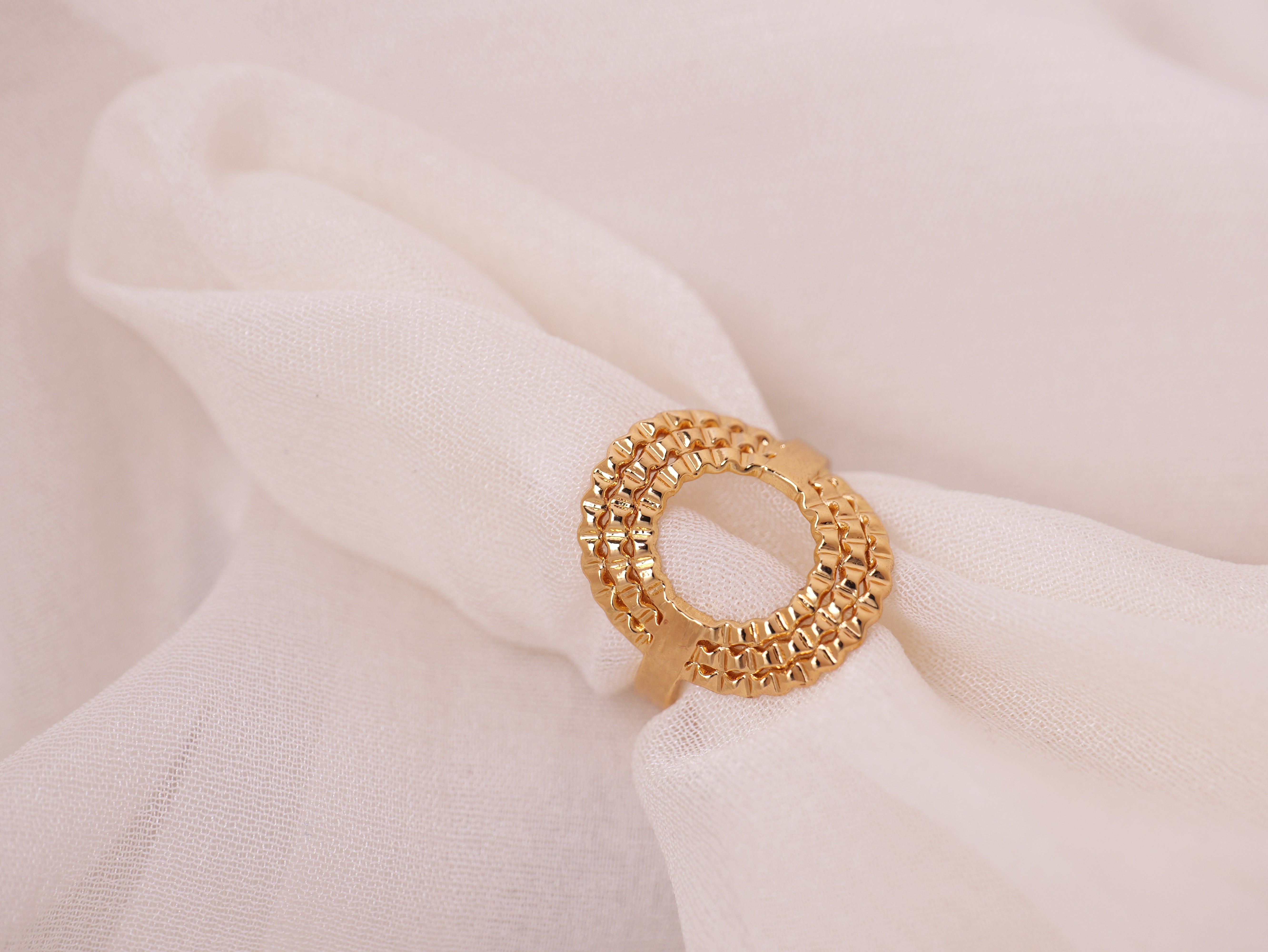 Textured Halo Ring