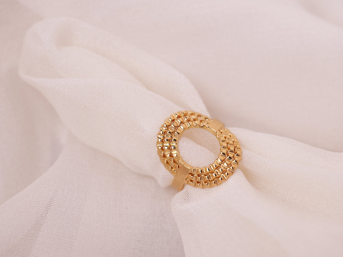 Textured Halo Ring