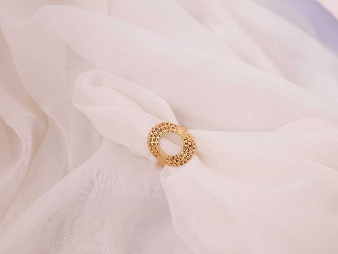 Textured Halo Ring