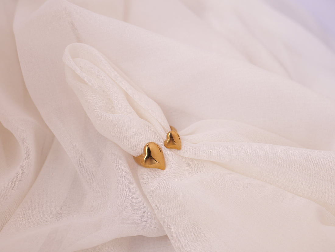 Double Heart Adjustable Gold Ring