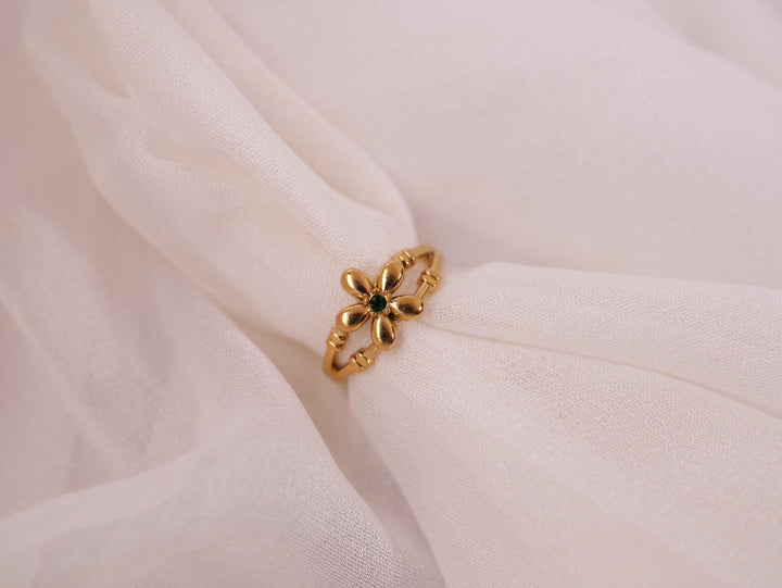 Delicate Gold Floral Adjustable Ring