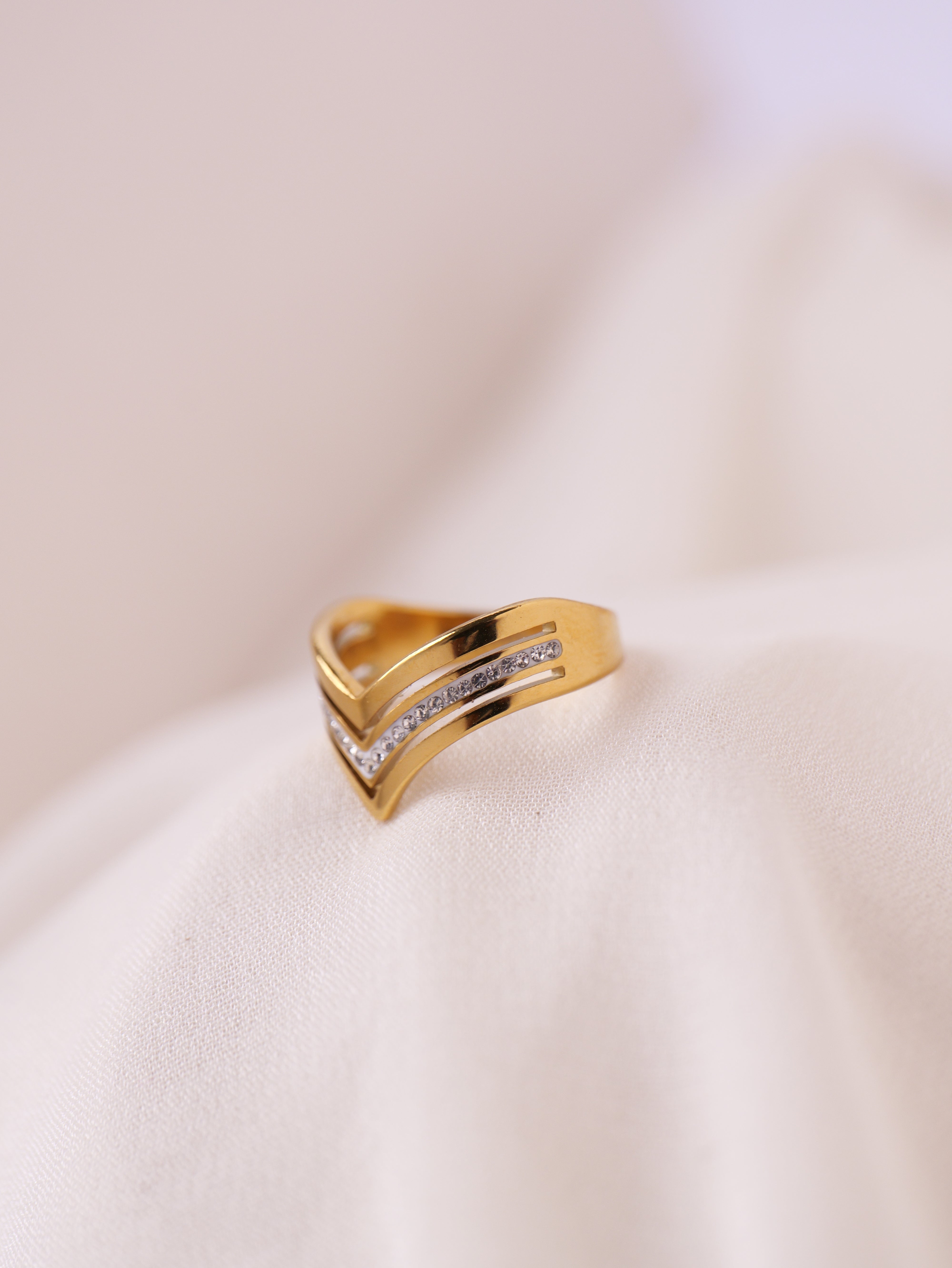 Sleek Chevron Ring