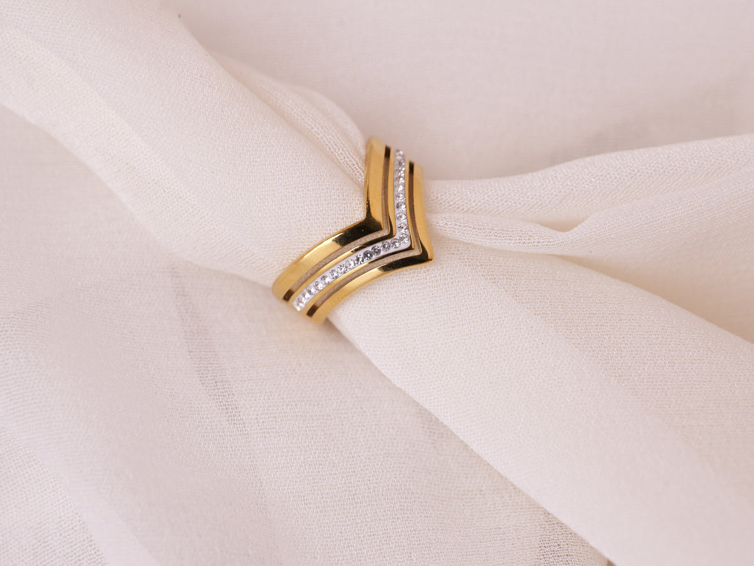 Sleek Chevron Ring