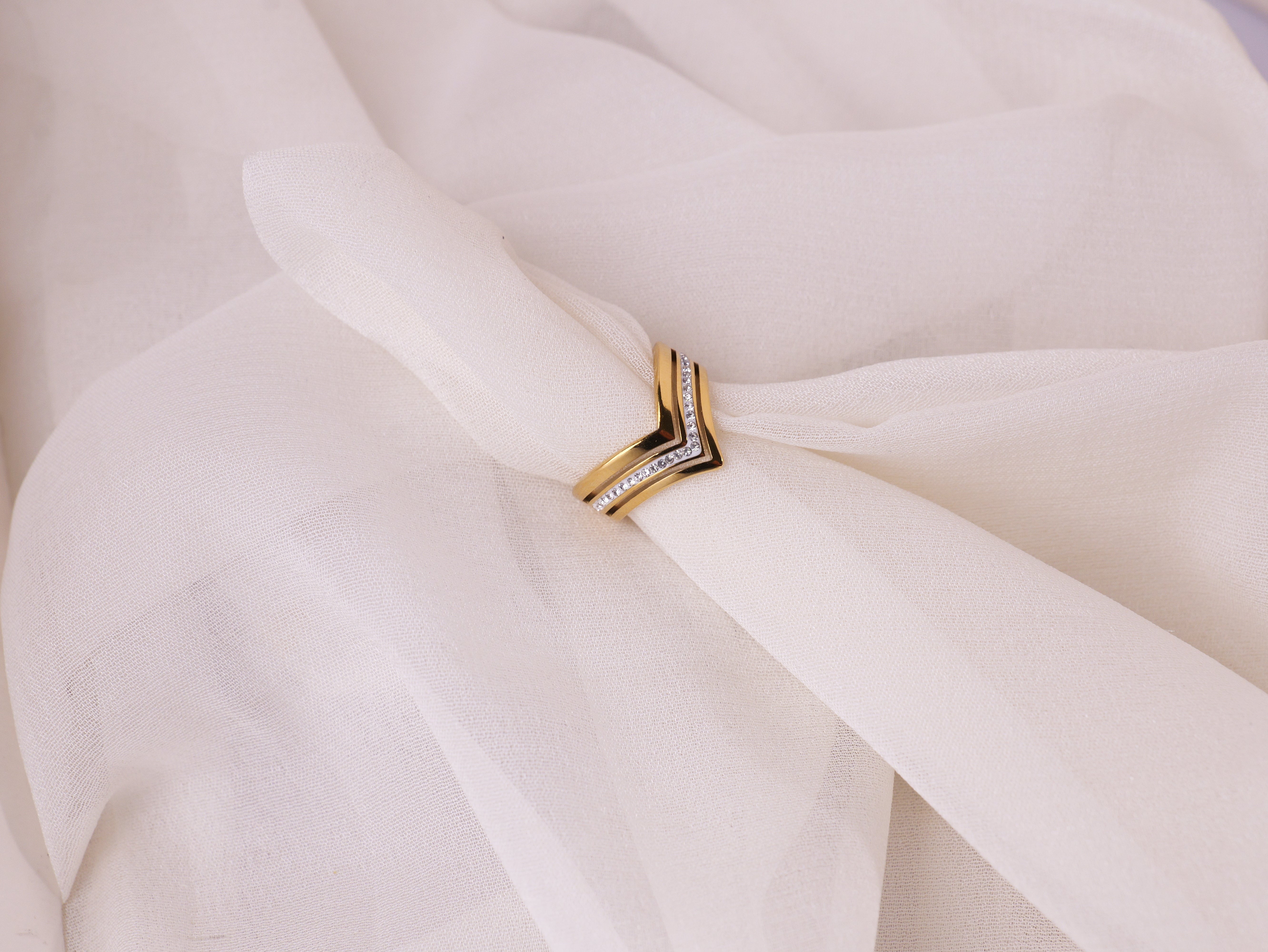 Sleek Chevron Ring