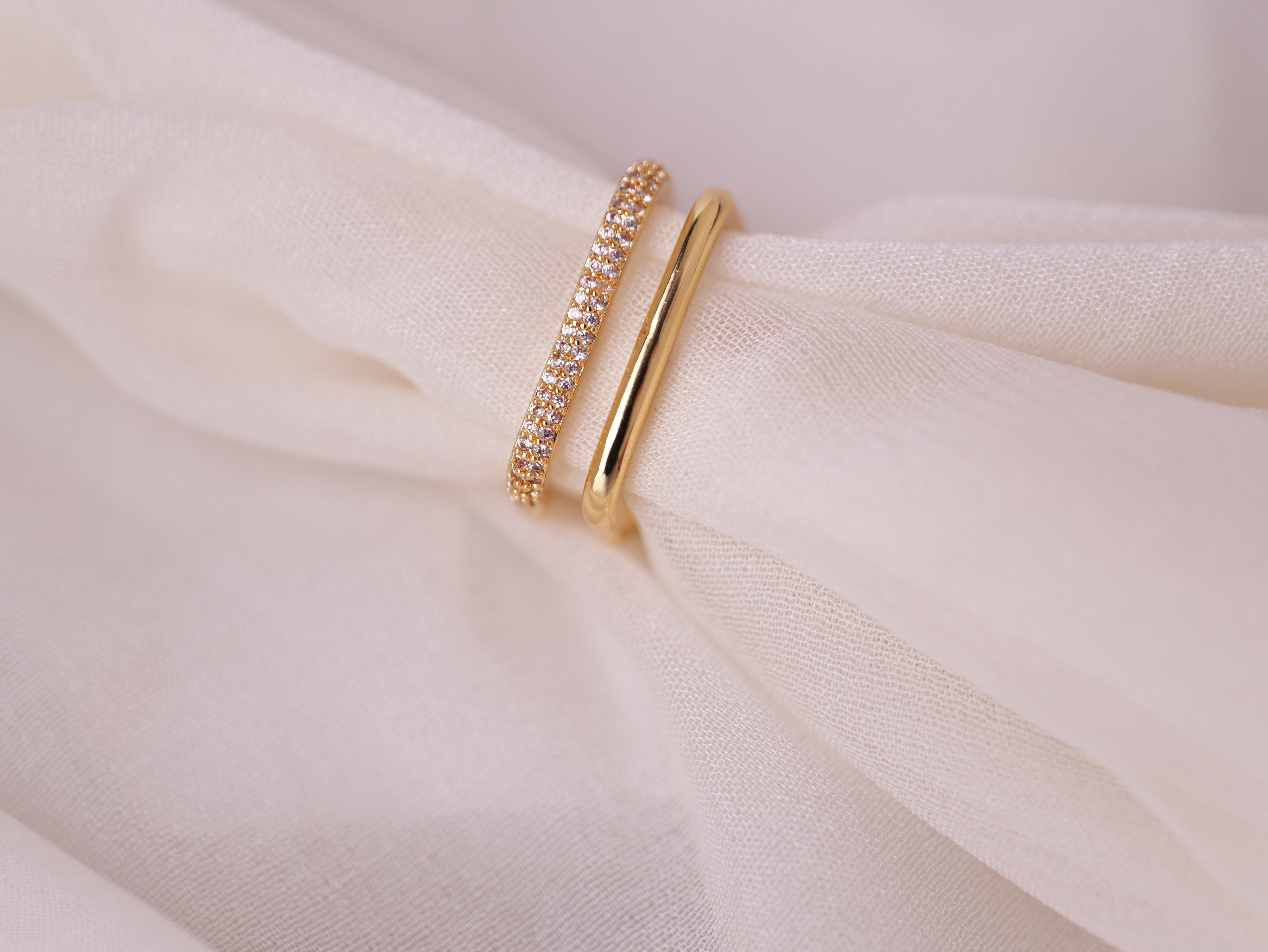 Classic Dual Band Ring Set