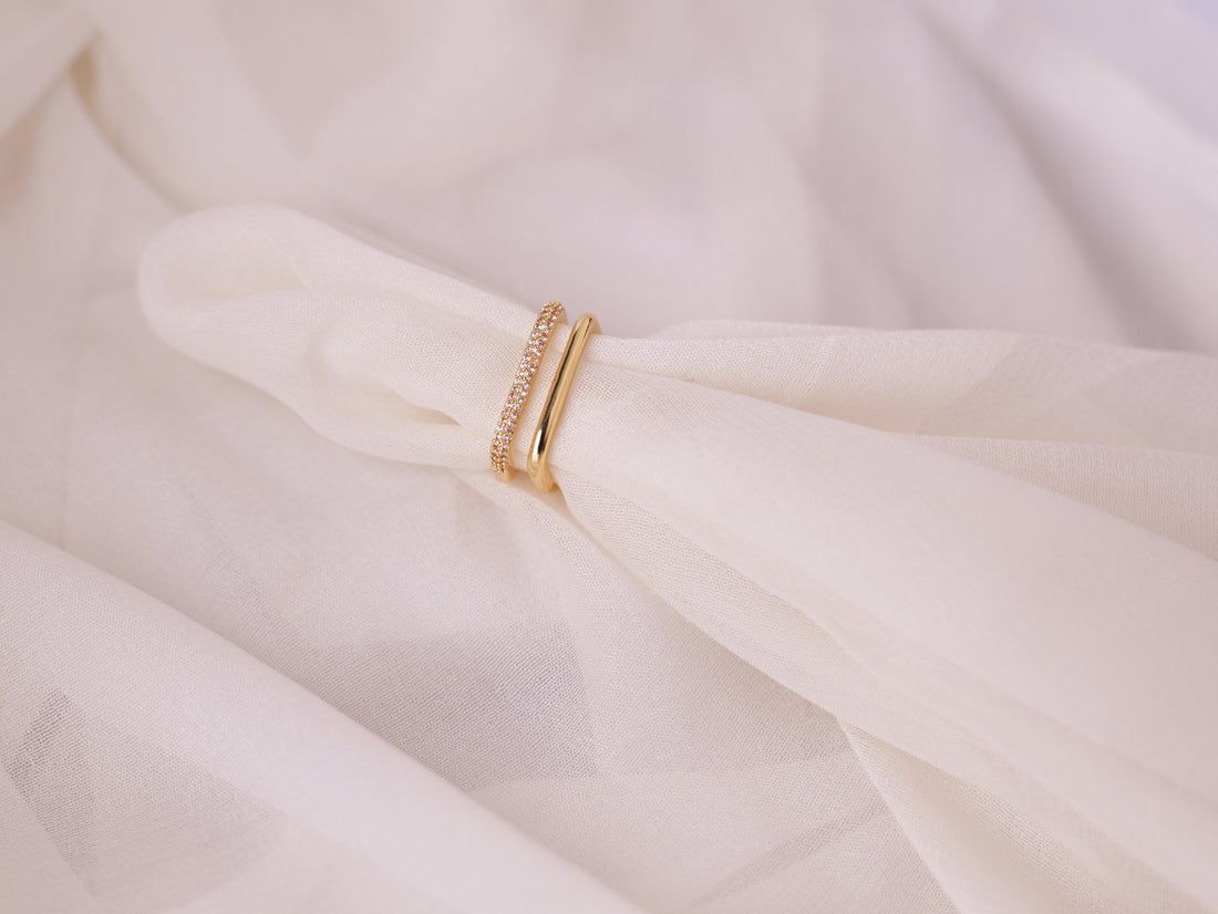 Classic Dual Band Ring Set