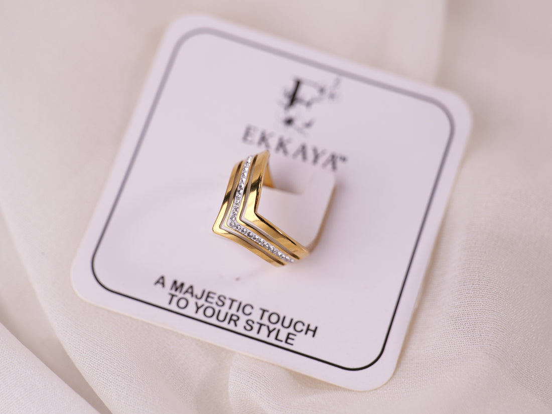 Sleek Chevron Ring