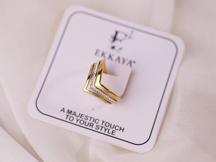 Sleek Chevron Ring