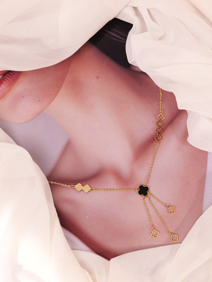 Clover Charm Layered Gold Necklace