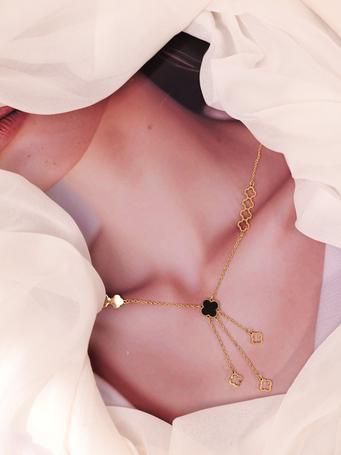 Clover Charm Layered Gold Necklace